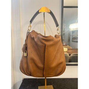 Louis Vuitton Mahina Leather Tan Hobo Bag